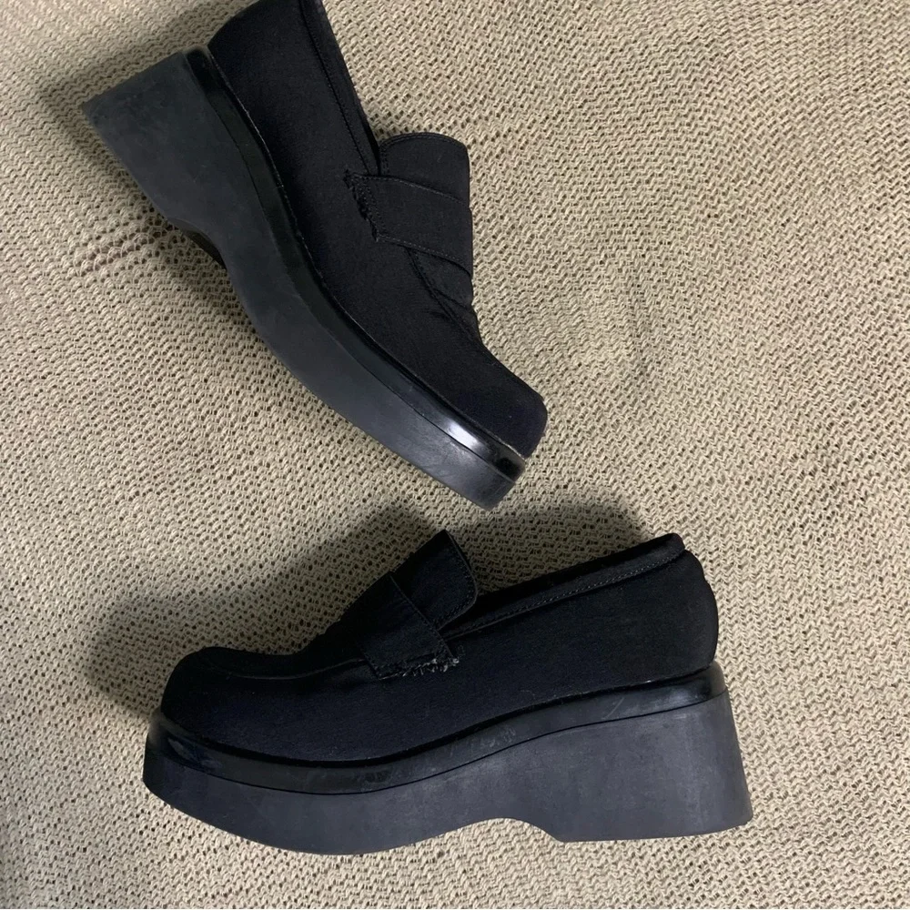 Y2K Black Steve Madden Chunky Platform Dark Academia Shoes